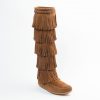 Women's 5 Layer Fringe Boot Dusty Brown