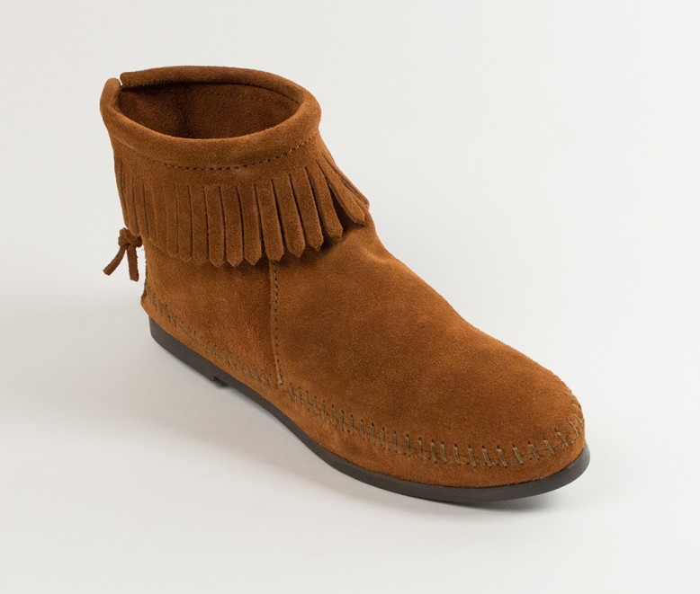 Women's Back Zip Boot Brown Hardsole