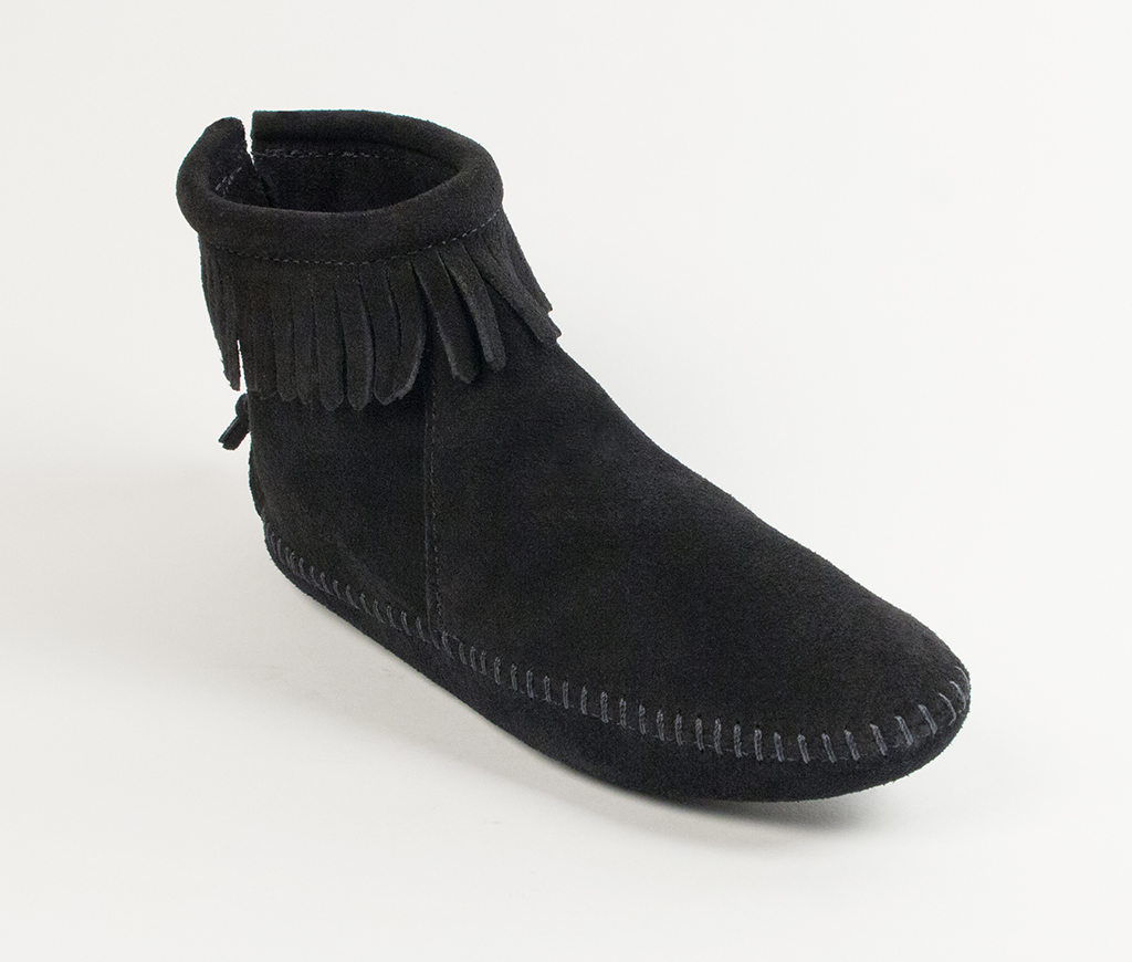 Women's Back Zip Boot Black Softsole