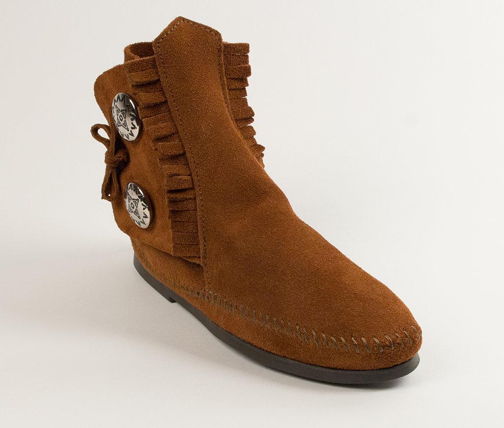 Women’s Two Button Boot Brown Hardsole