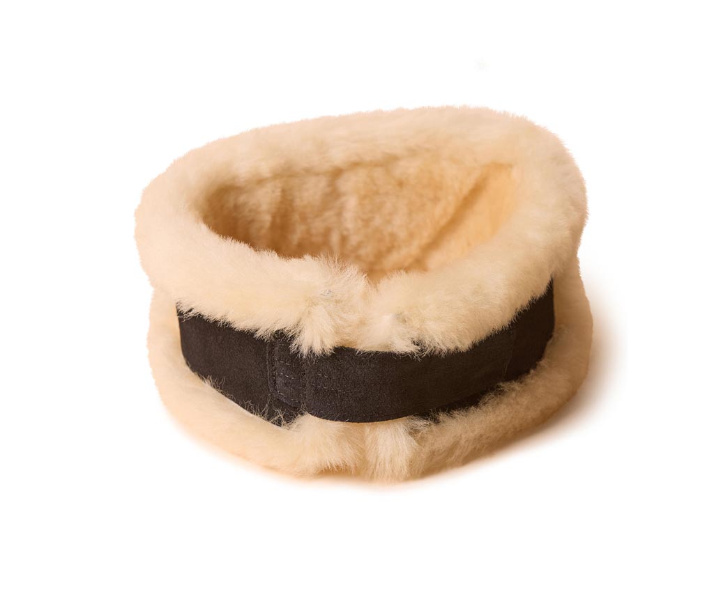 Sheepskin Headband Black
